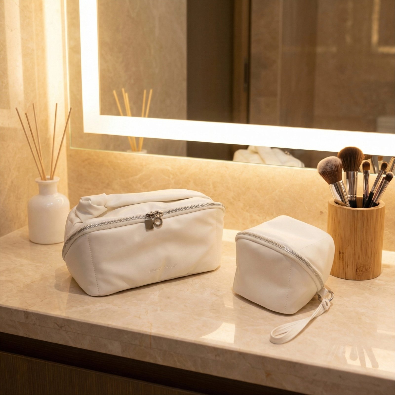 Mini Pillow Makeup Bag – Shockproof Vegan Leather - Image 7