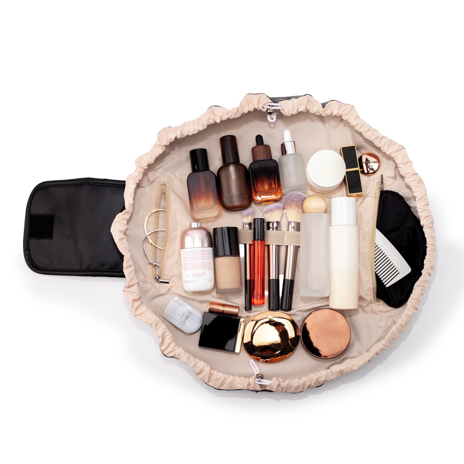 Drawstring Makeup Bag – Quick Pack Vegan Leather - Image 2