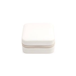 Chiccasen Mini Jewelry Box in White - Vegan Leather Travel Organizer