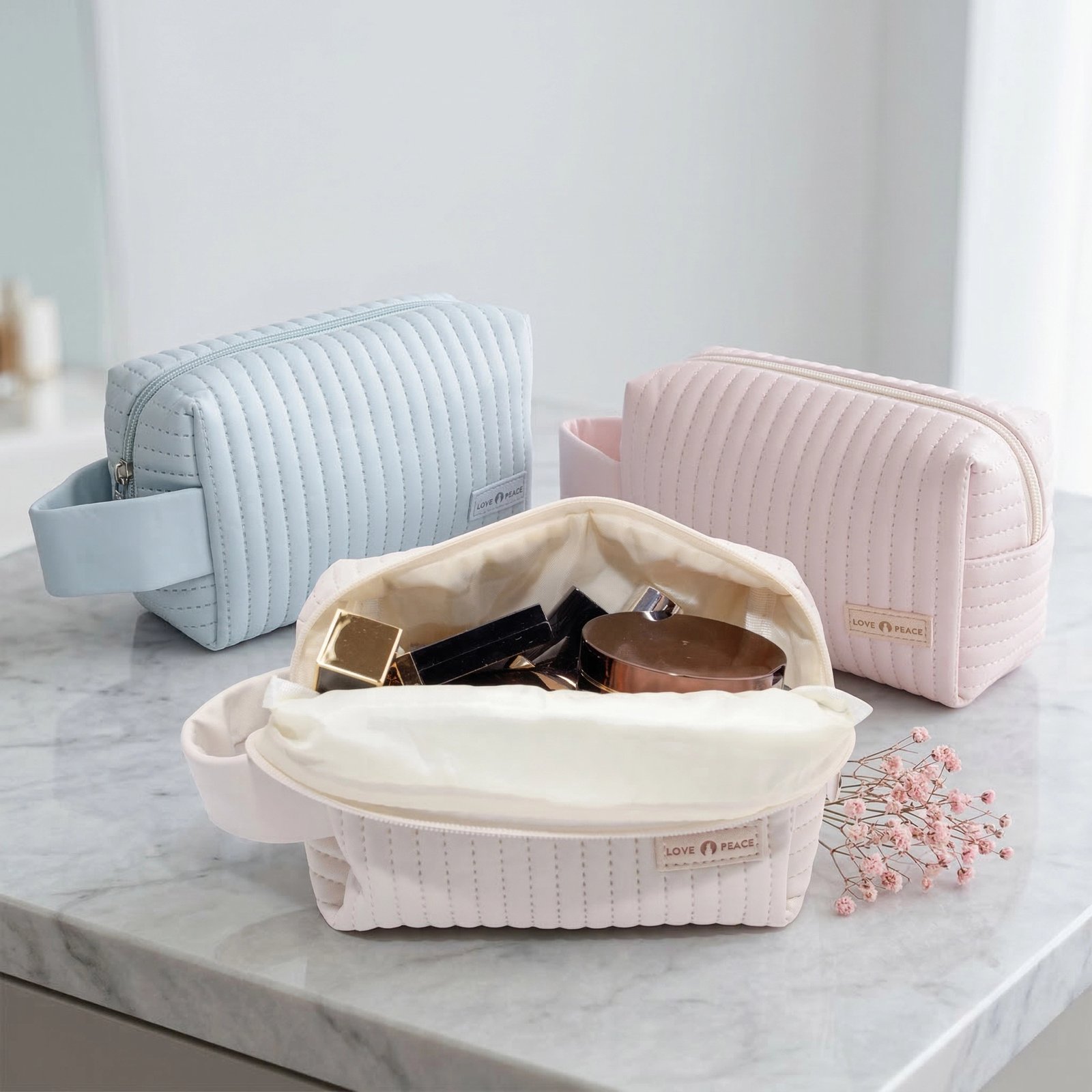 Quilted Cosmetic Pouch - Image 2