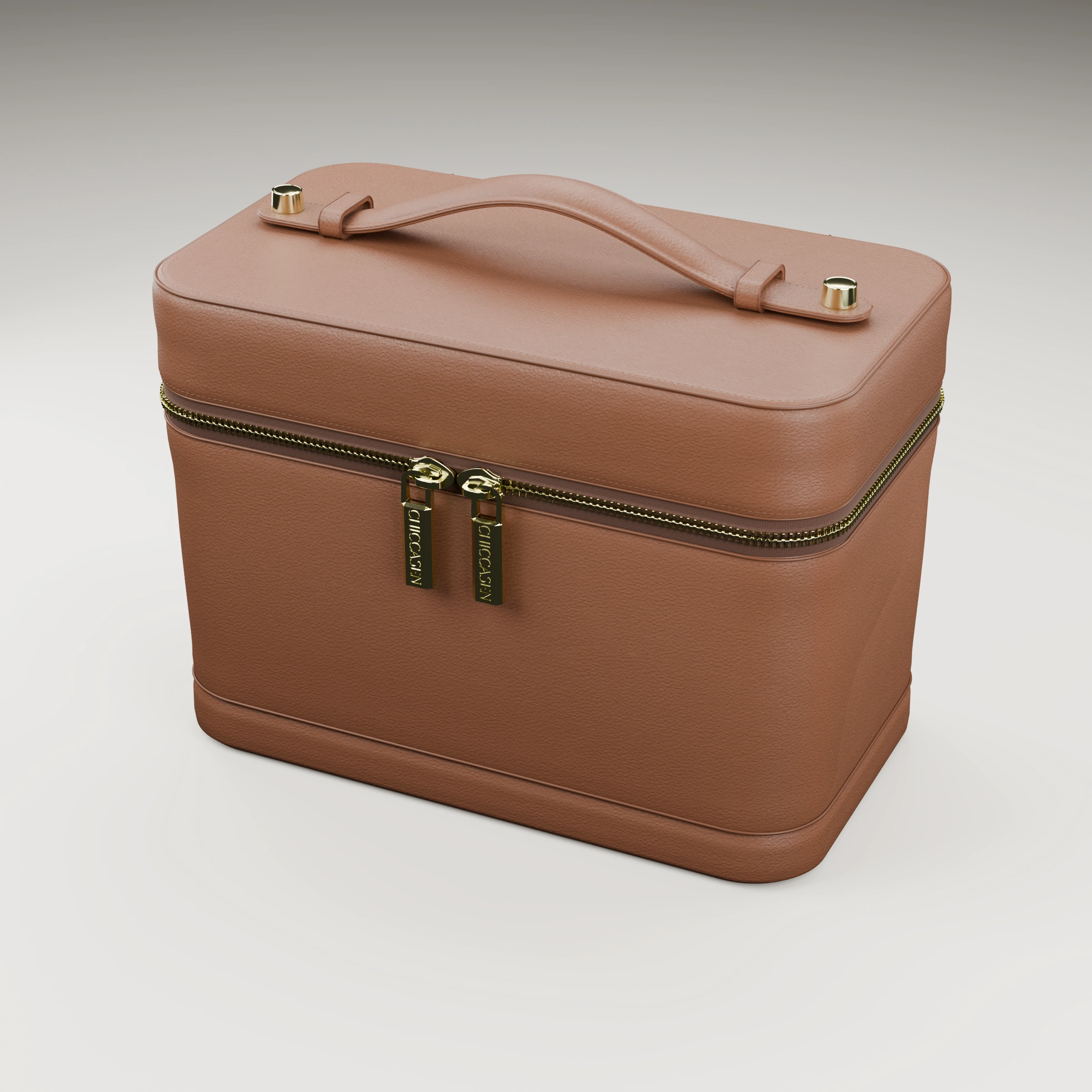 Product render of the CHICCASEN Vanity Case in Caramel